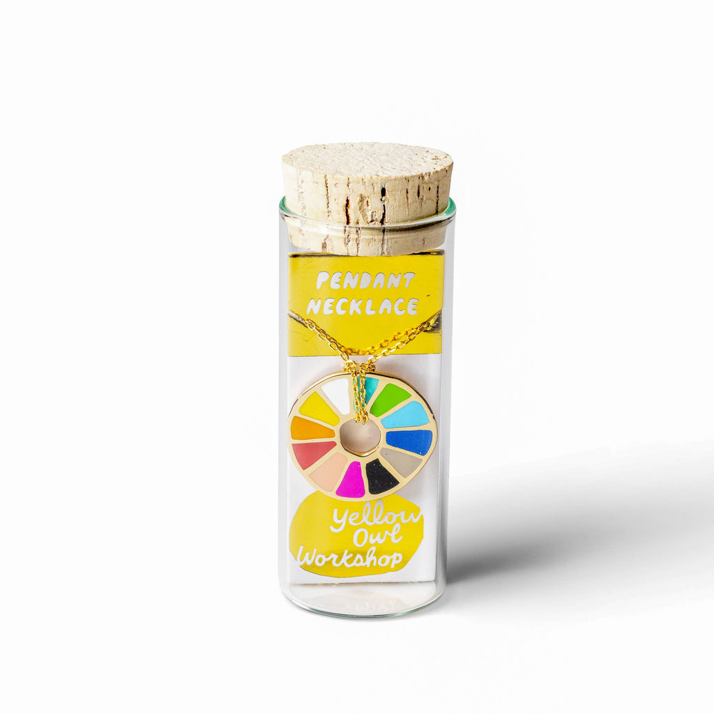 Color Wheel Gold Pendant Necklace |