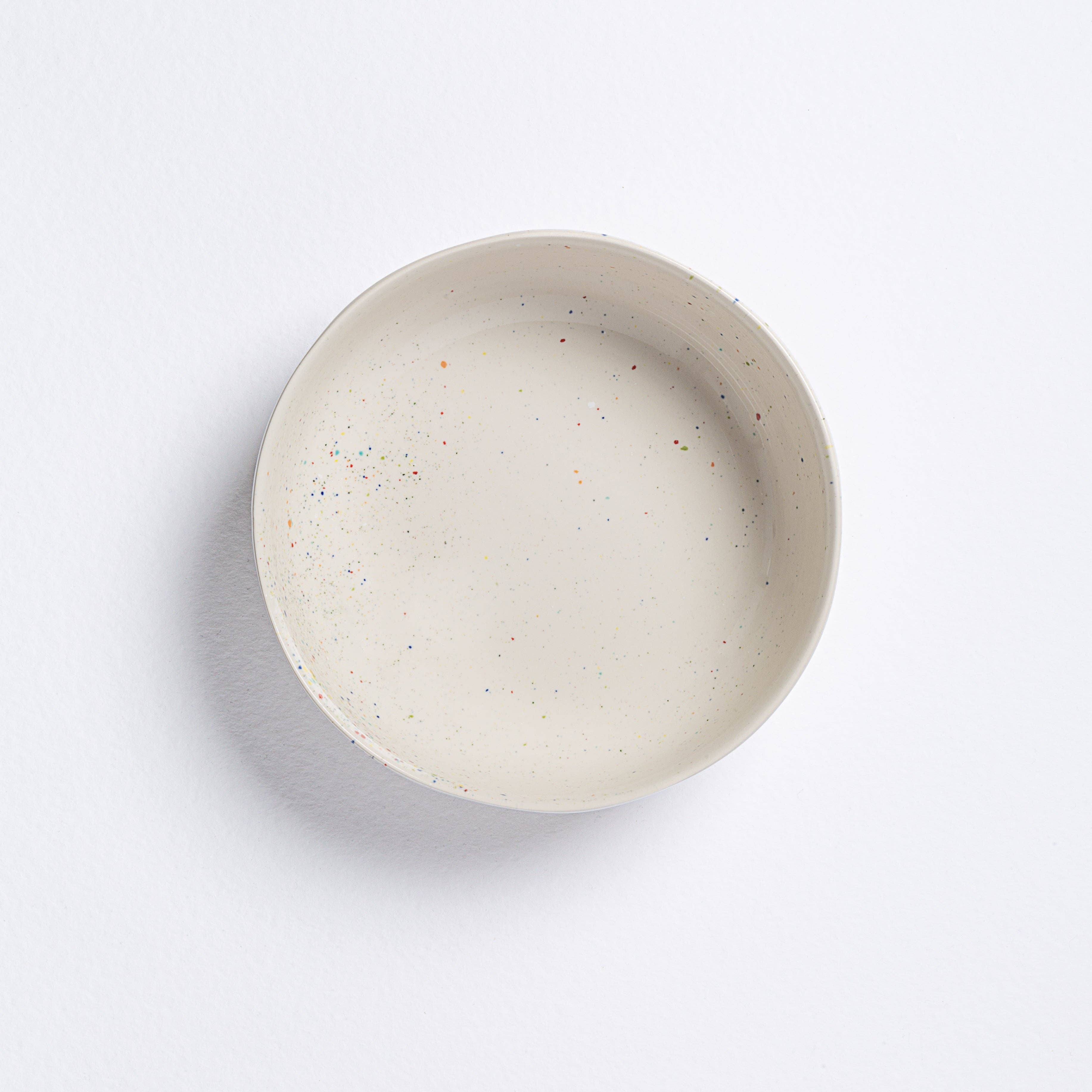 Set of 4 White Stoneware Ceramic Bowls