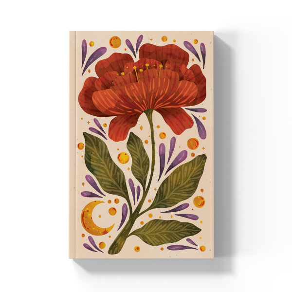 Burgundy Bloom Layflat Notebook