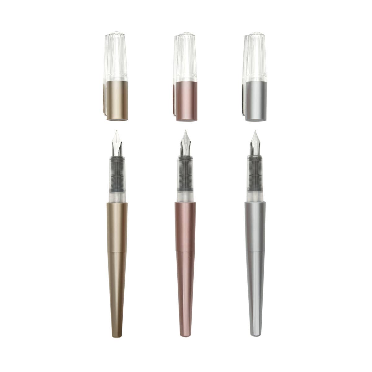 Modern Script: Black Ink Fountain Pens + Journal (4 PC Set)