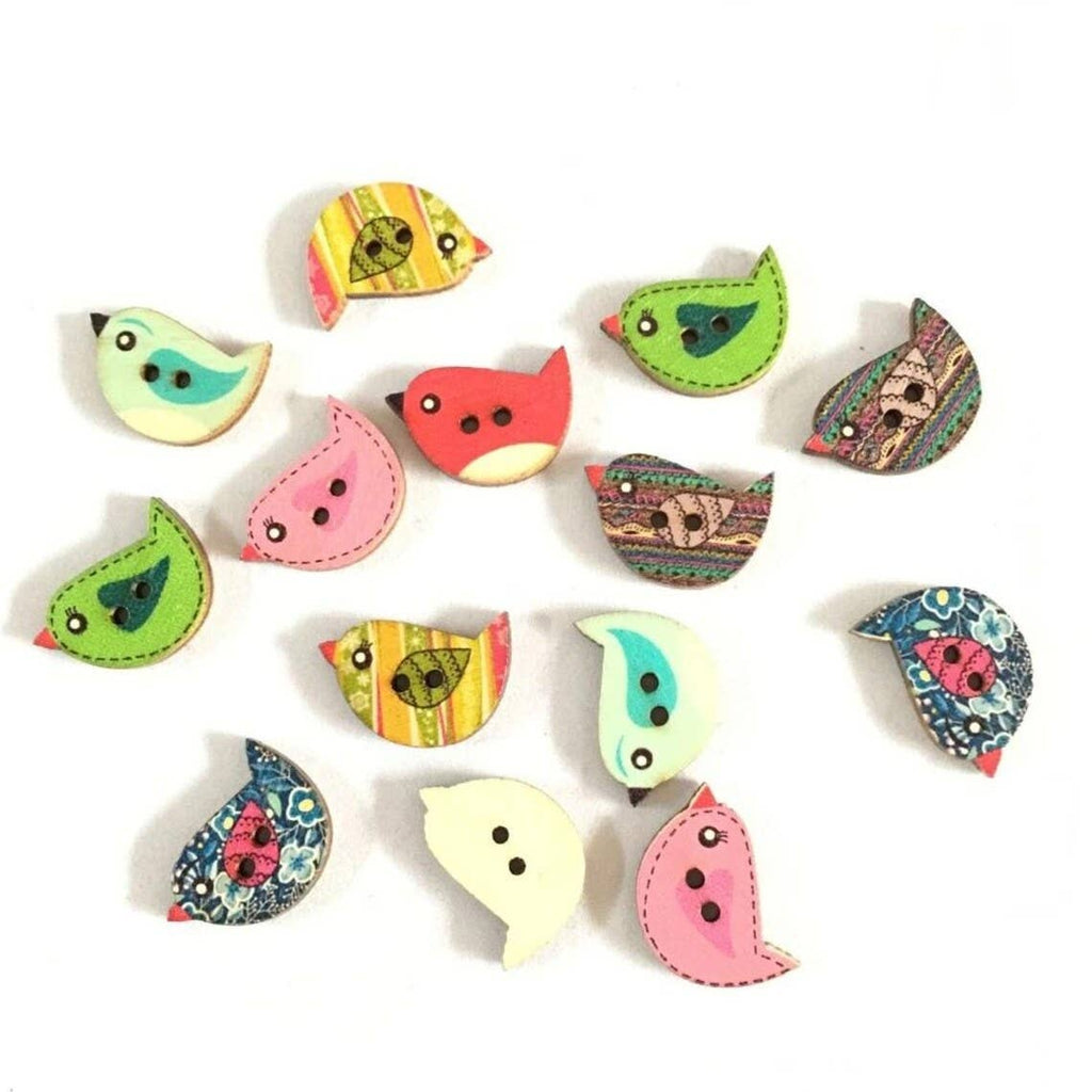 Wooden Bird Buttons