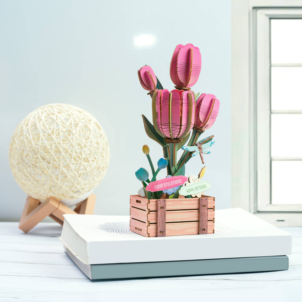 DIY Wooden Puzzle Kit- Tulip Bloom Set