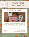 July 10- Block Print Stationary