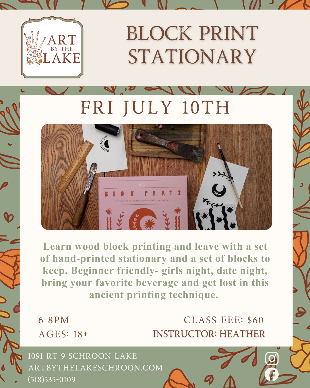 July 10- Block Print Stationary