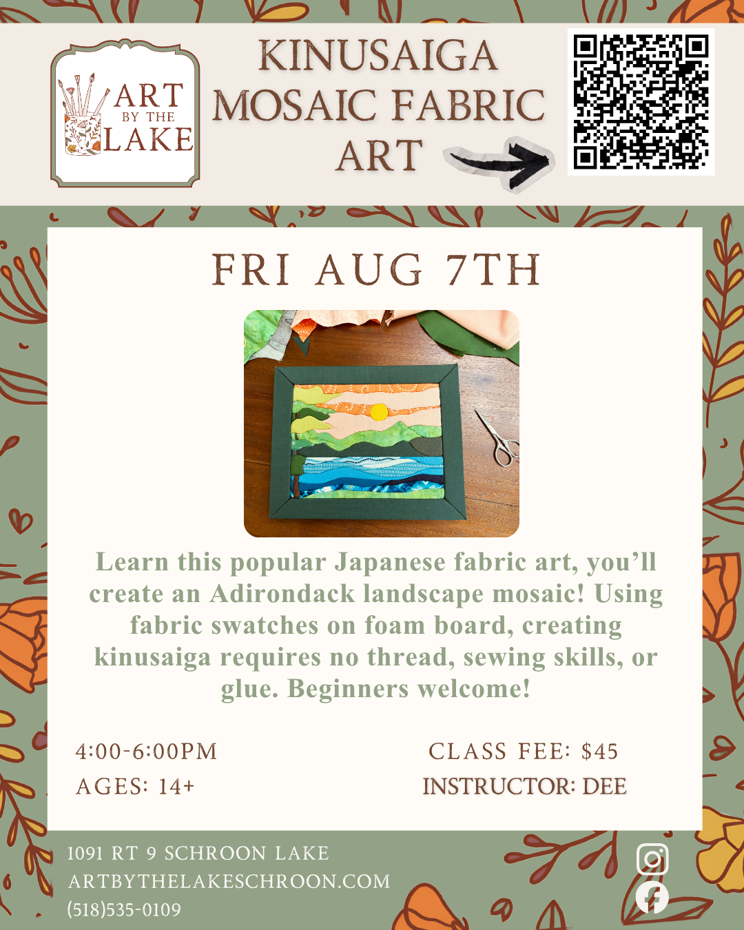 Aug 7- Kinusaiga Mosaic Fabric Art