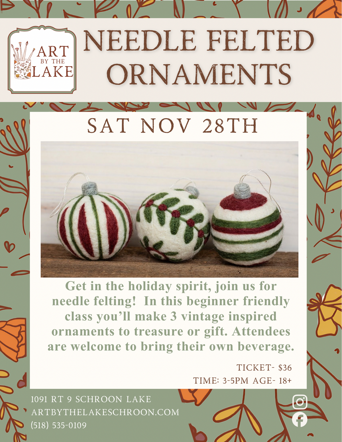 Nov 28 Needle Felt Ornaments
