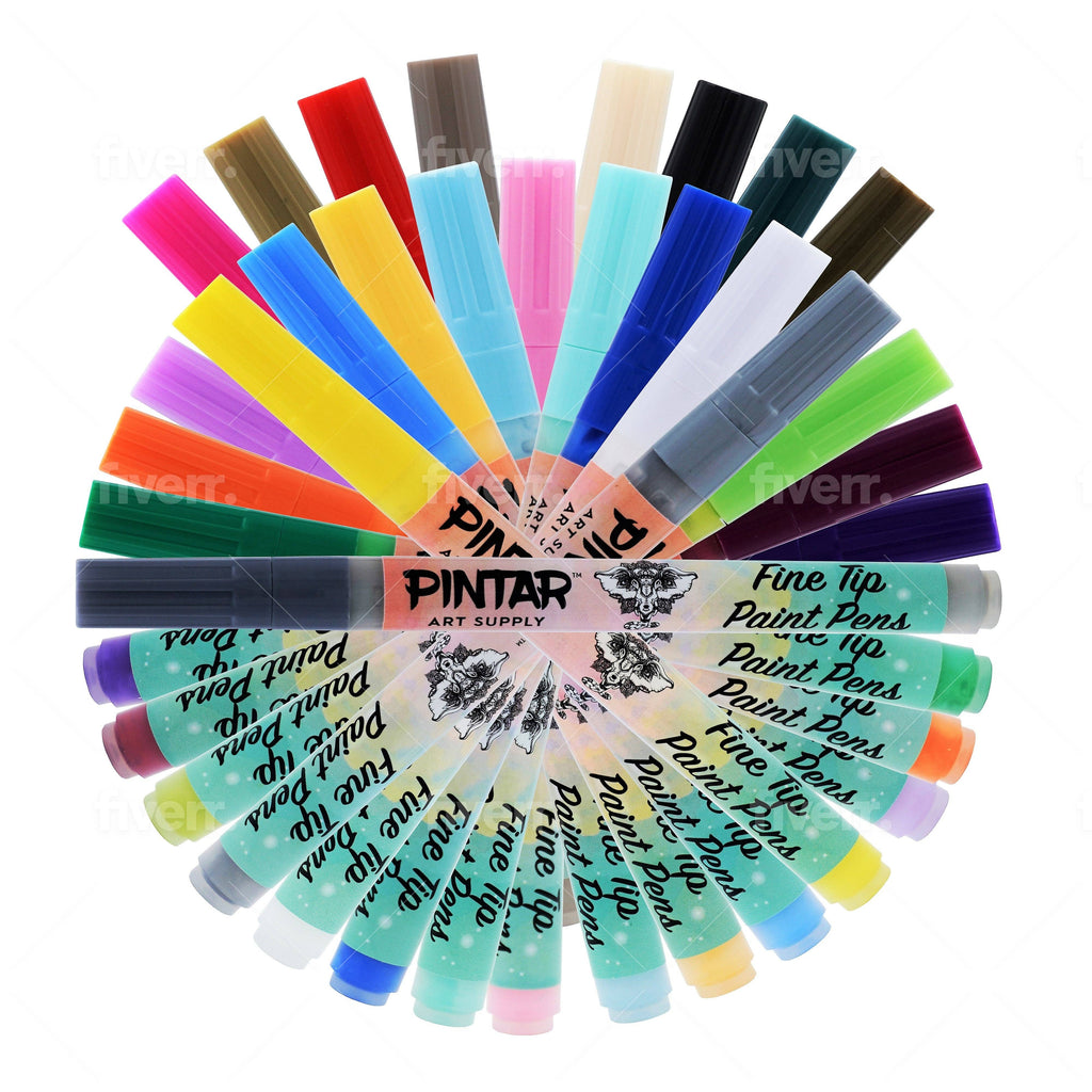 Acrylic Paint Markers - 24 Pack With 0.7 mm Tips