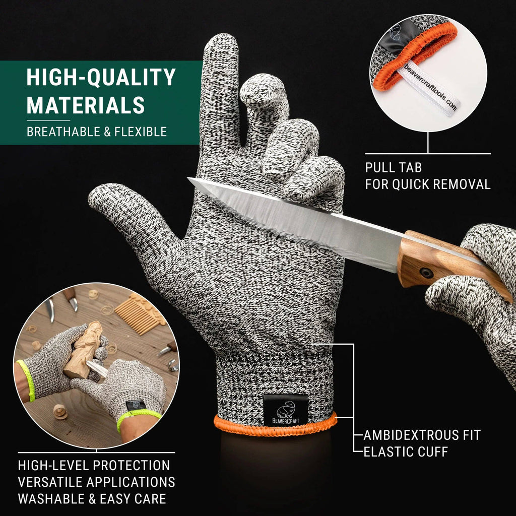Cut-Resistant Wood Carving Gloves