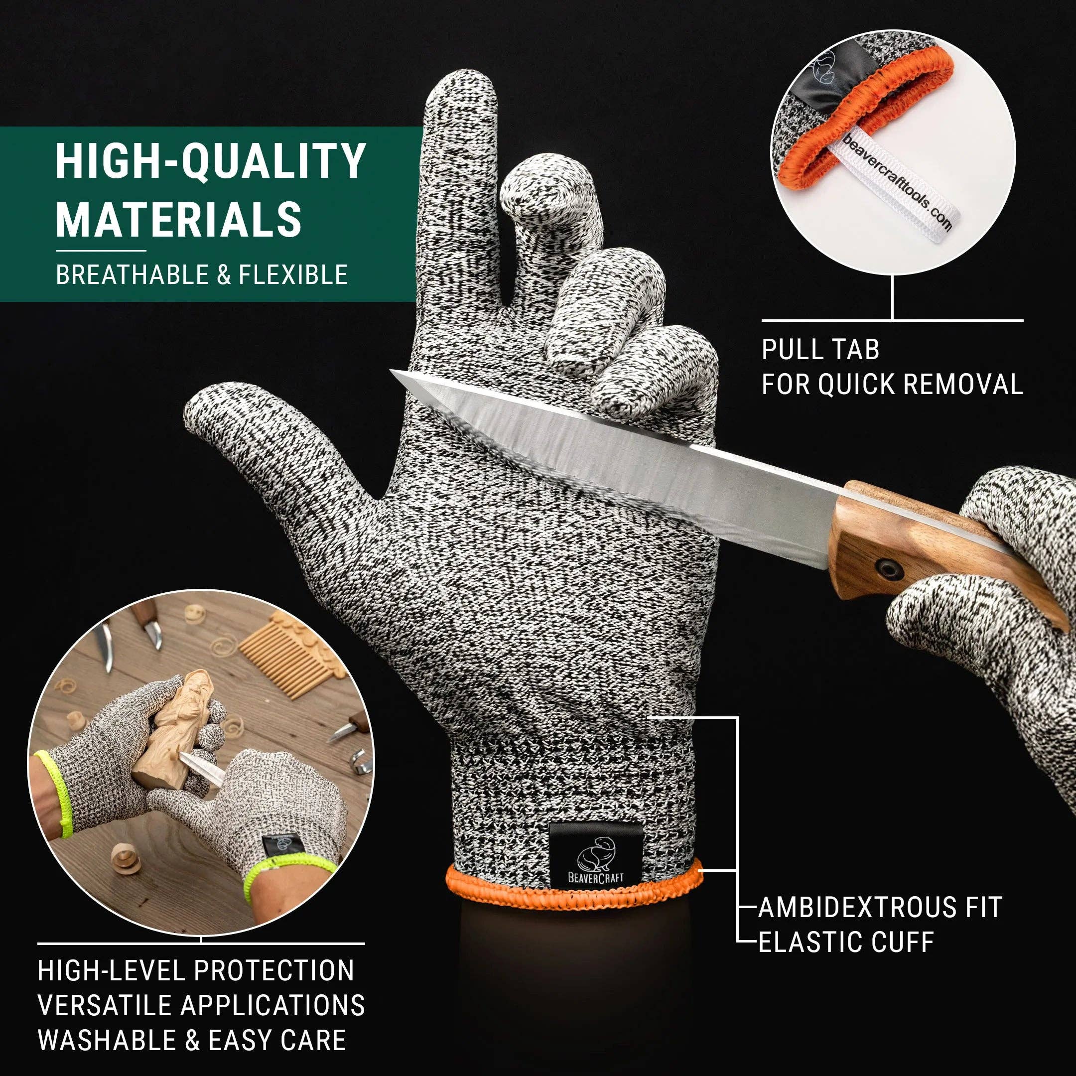 Cut-Resistant Wood Carving Gloves