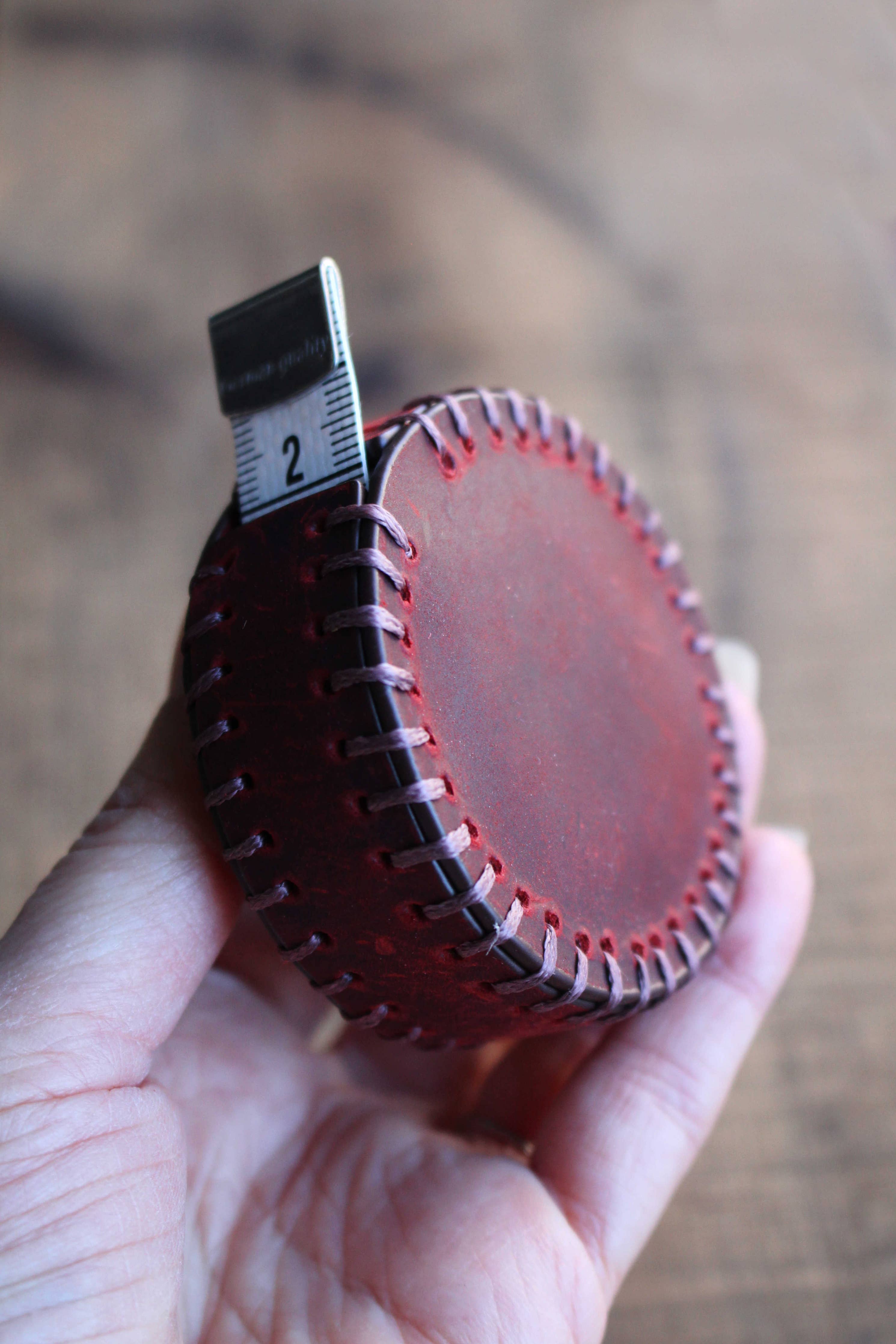 Hand-Stitched Leather Tape Measure
