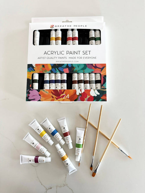 Acrylic Paint Set + Brushes