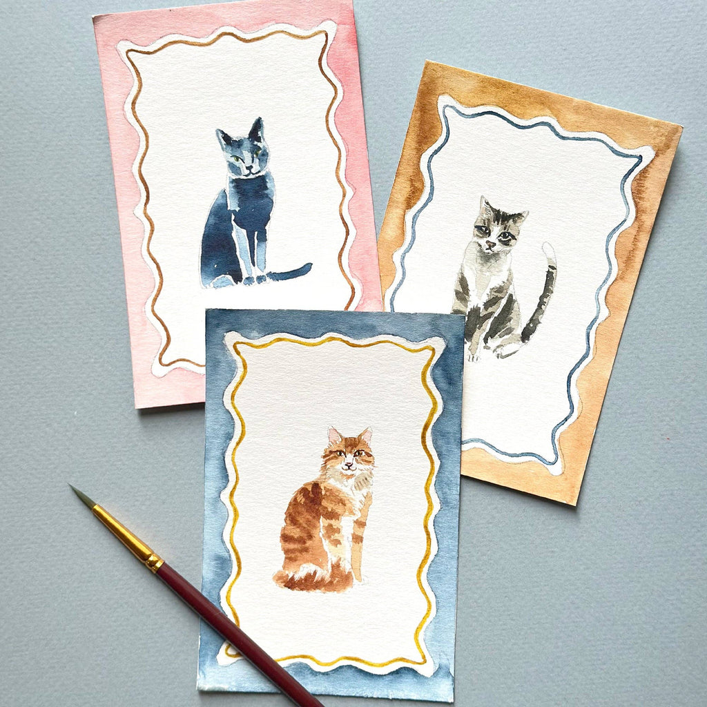 Mini Watercolor Painting Kit: Cats