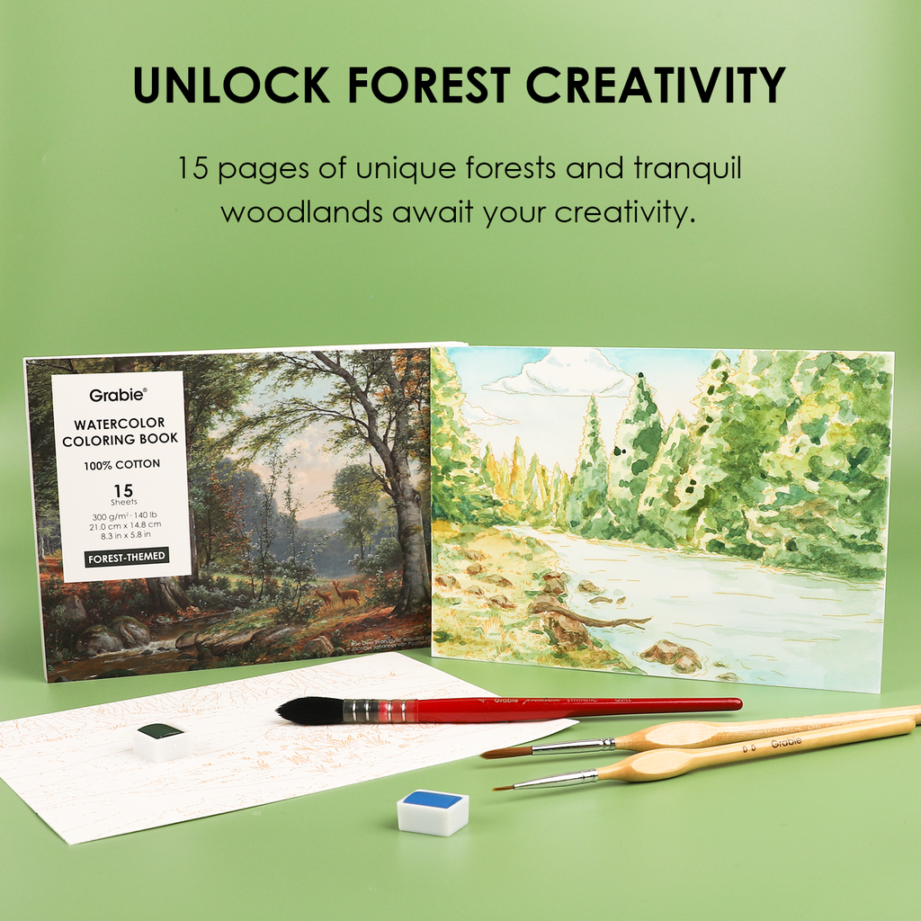 Watercolor Coloring Club Box- Forest