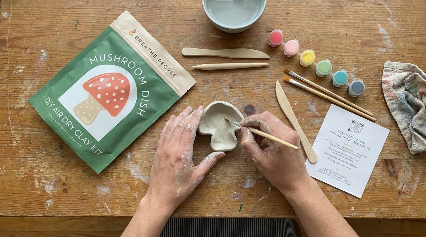 Air Dry Clay Kit- Mushroom Dish