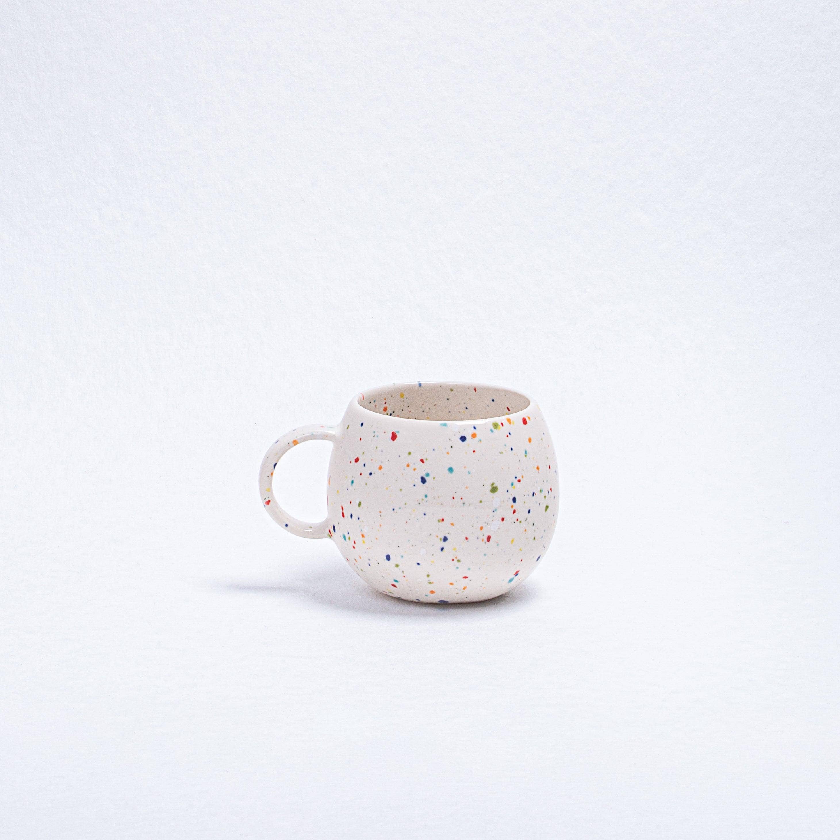 Stoneware Ceramic White Ball Mug