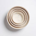 Set of 4 White Stoneware Ceramic Bowls