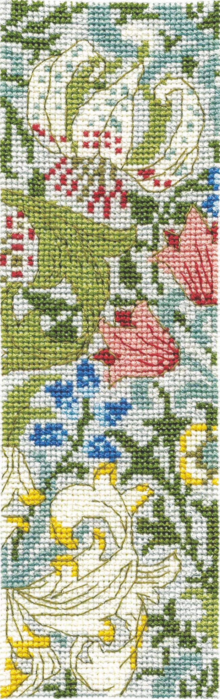 Golden Lily Cross Stitch Bookmark