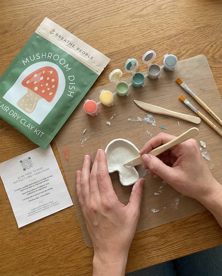 Air Dry Clay Kit- Mushroom Dish