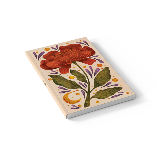Burgundy Bloom Layflat Notebook