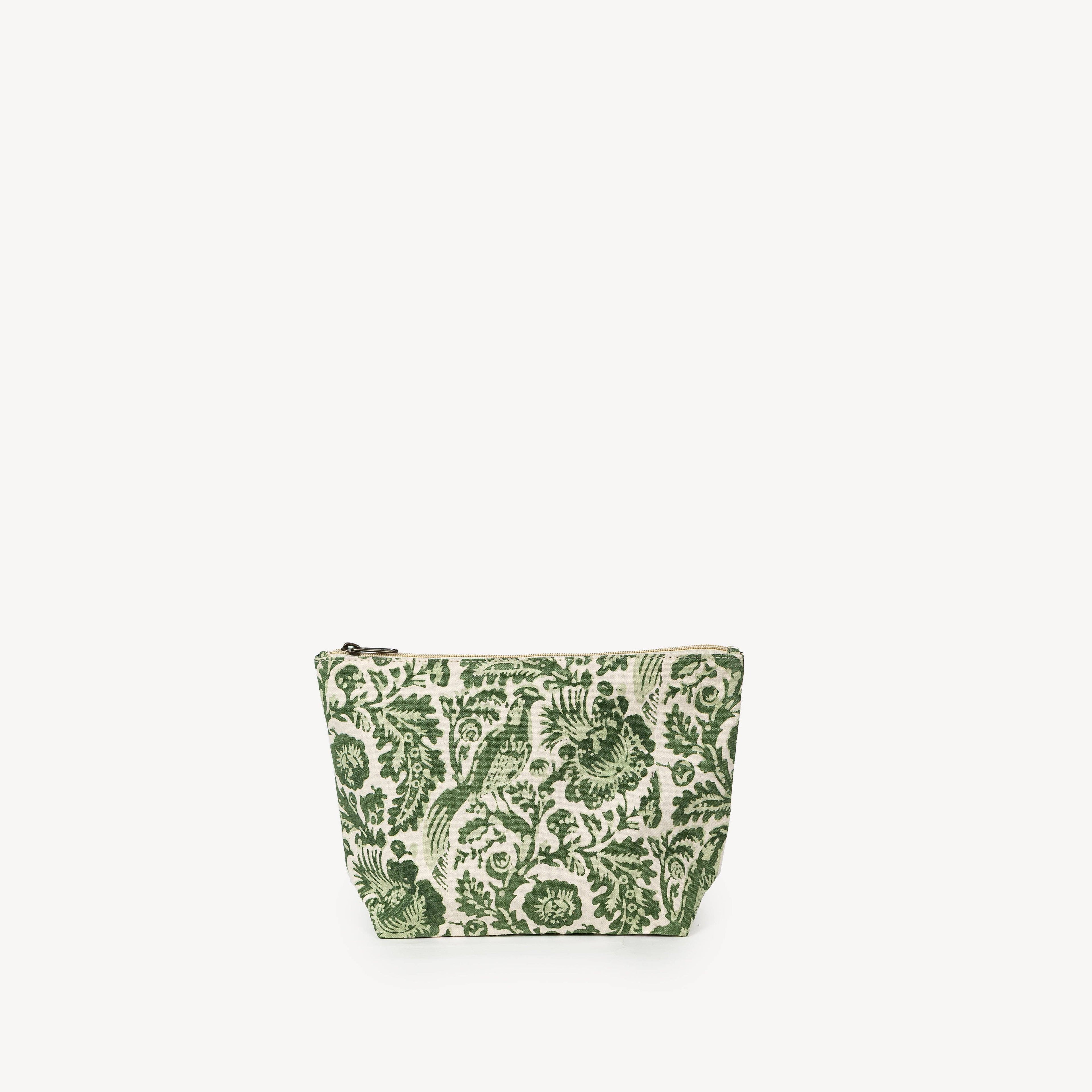 Hand Block Printed Pouch - Peacock