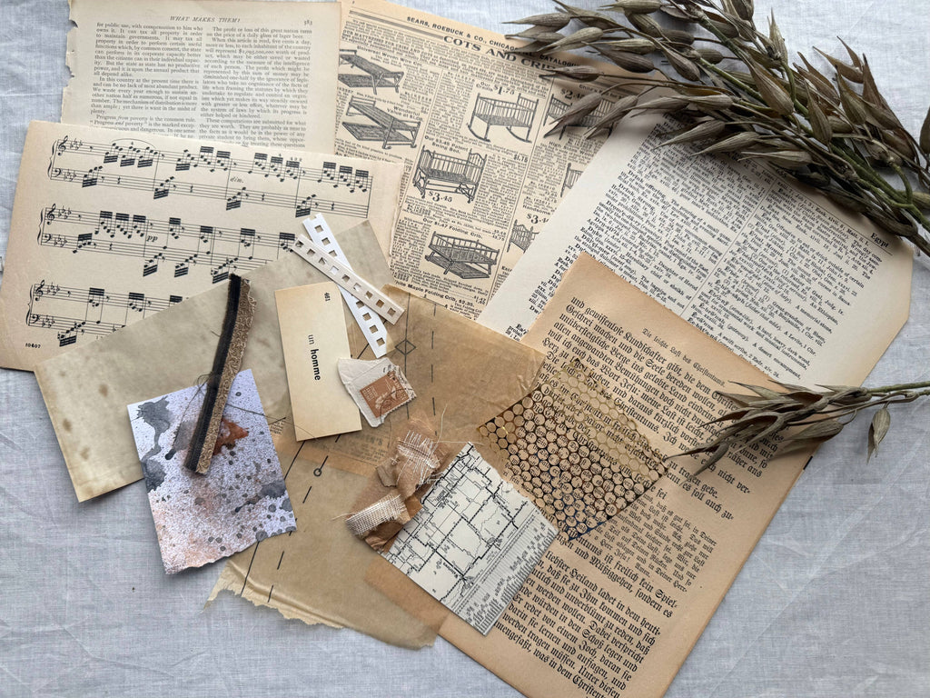 Collage Kit, Mixed Media Art Kit, Floral
