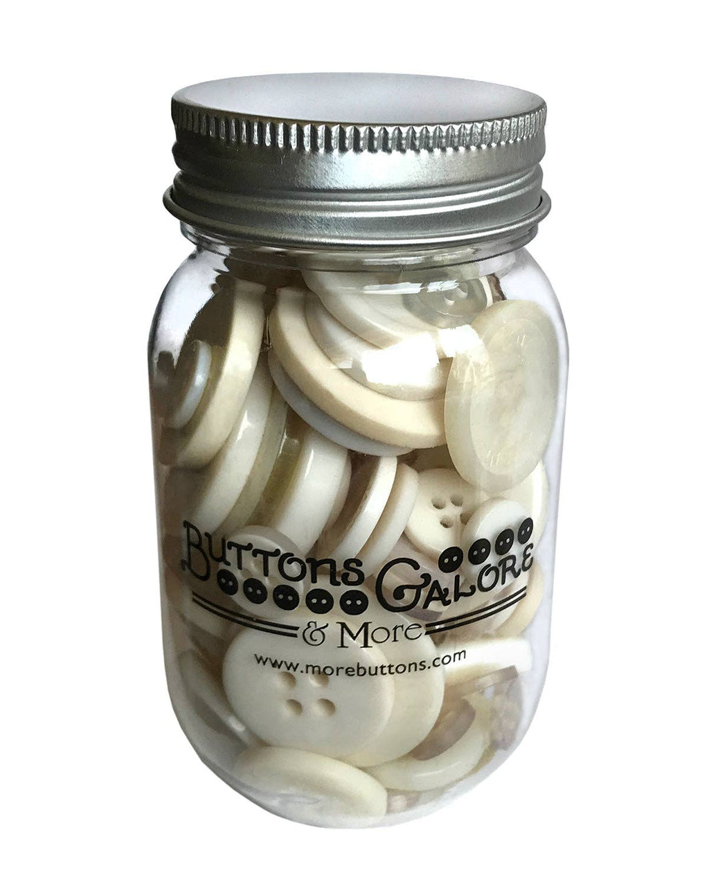 Antique White Buttons Jar