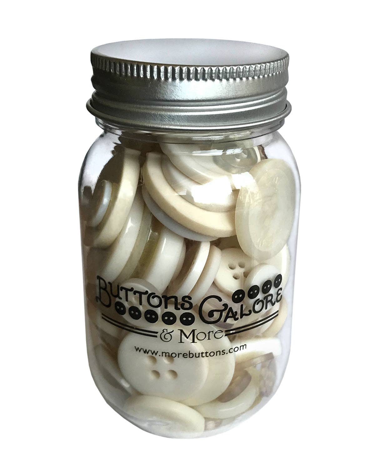 Antique White Buttons Jar