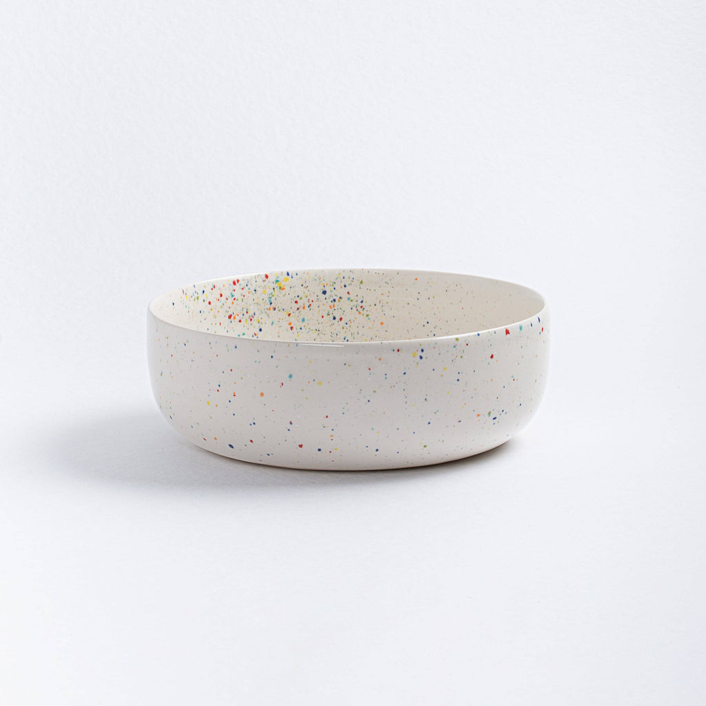 Set of 4 White Stoneware Ceramic Bowls