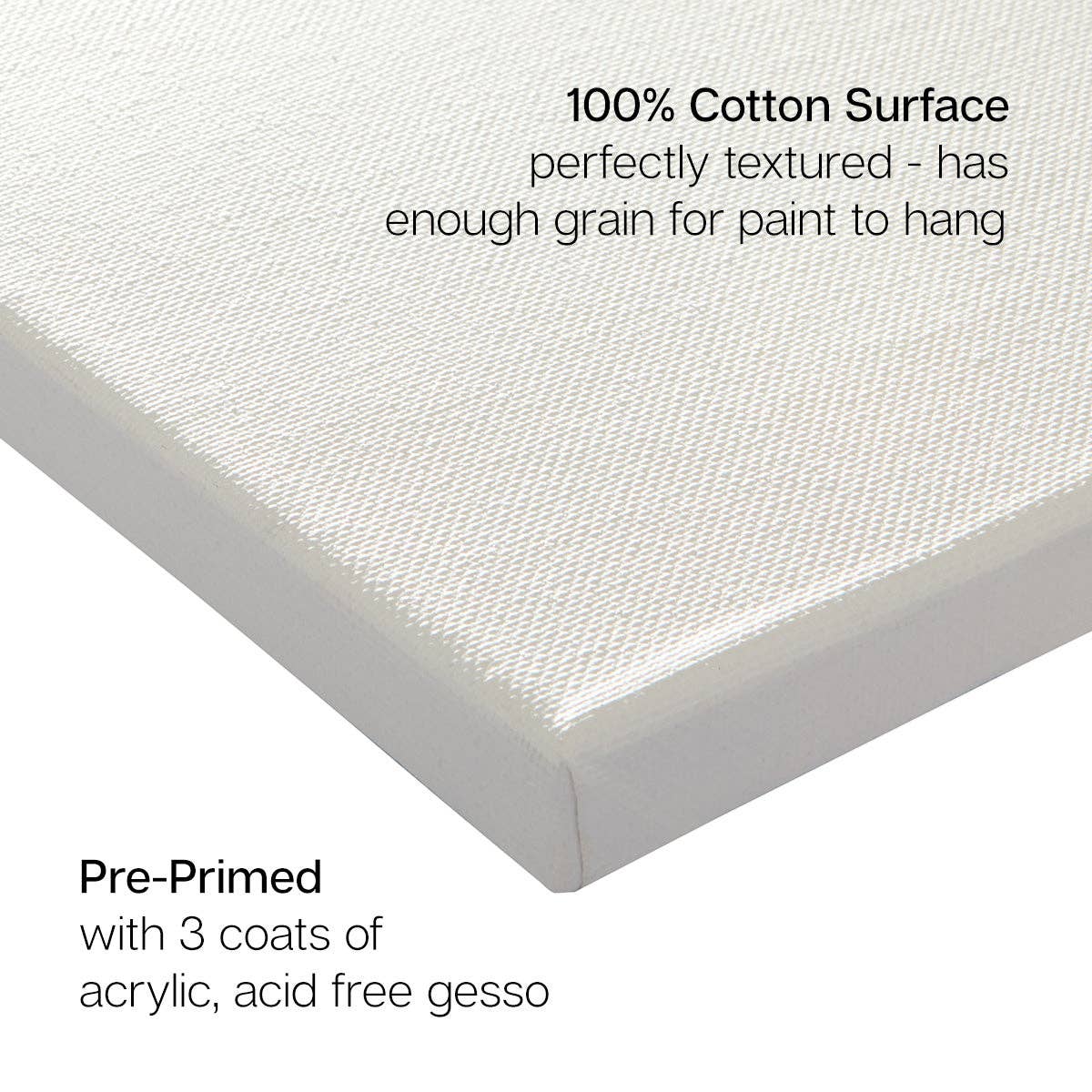 Stretched White Canvas - 16" x 20" - 6 Pack - 100% Cotton, Primed