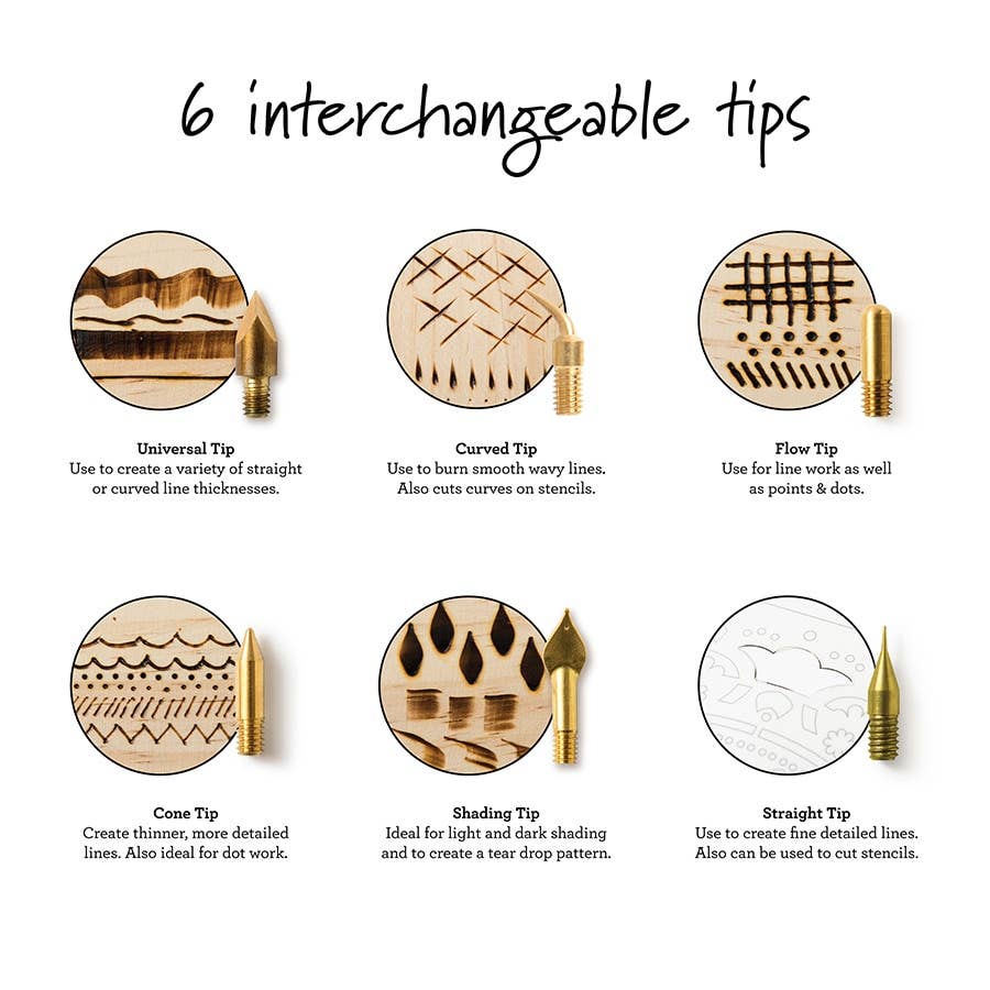 Decorative Wood Burning Tool - 8-Piece Set