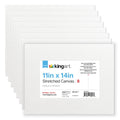 Stretched White Canvas - 11" x 14" - 8 Pack - 100% Cotton, Primed