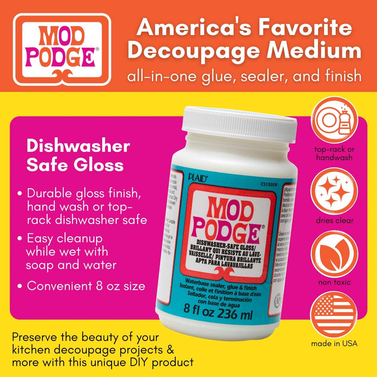 Mod Podge ® Dishwasher Safe Gloss